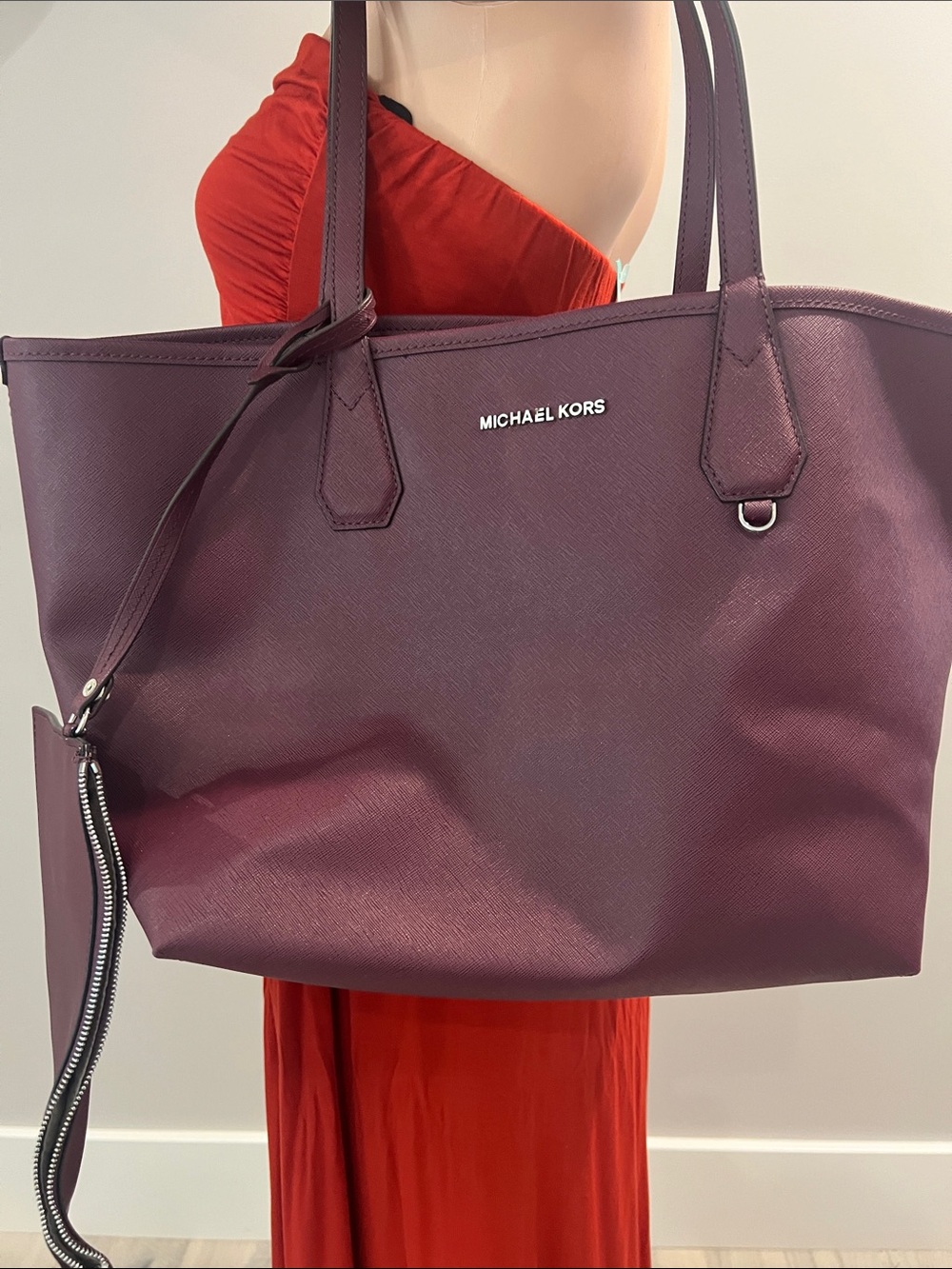 Michael Kors Deep Plum Leather Tote